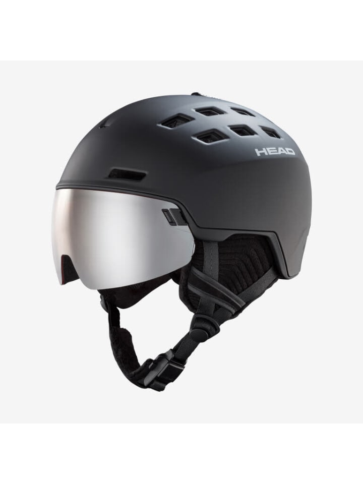 Skihelm mit Visier in schwarz