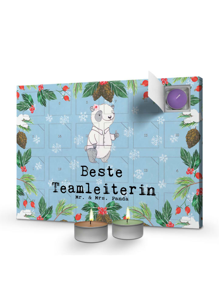 Adventskalender Panda Beste Teamleiterin mit Sp... in Eisblau