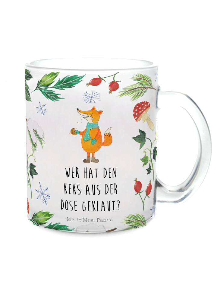 Pott Fuchs Keksdose mit Spruch in Transparent