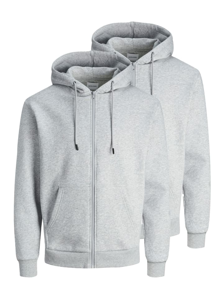Sweatjacke / Hoodie Bradley in Light Grey Melange