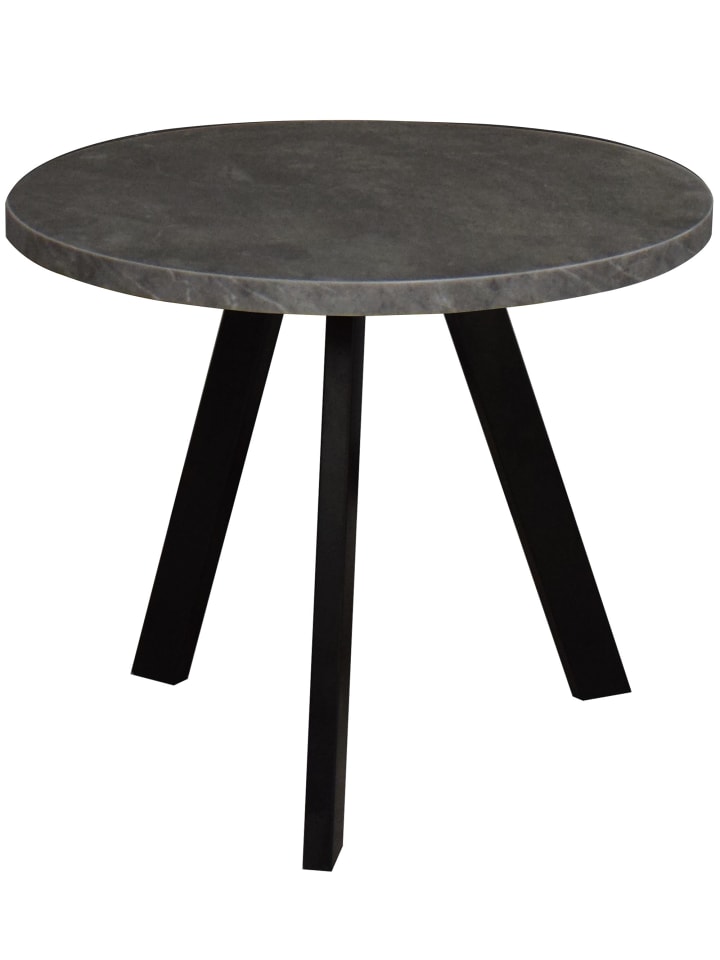 COUCHTISCH Rund Elesa 1 60x51x60 Holzwerkstoff Schwarz/Keramik grau