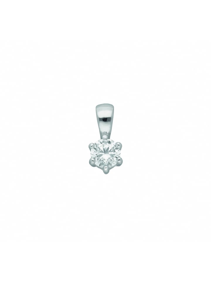 Damen 925 Silber Anhänger mit Zirkonia in silber