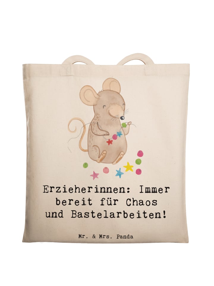 Shopper Erzieherin Chaos mit Spruch in Creme