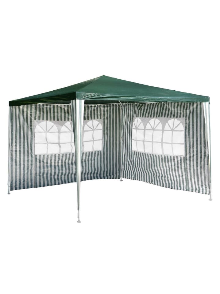 Pavillon 3x3 m Grün mit Seitenfenster in Grün