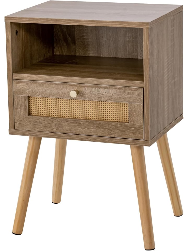 Nachttisch Rattan 40 x 30 x 60,5 cm in Braun