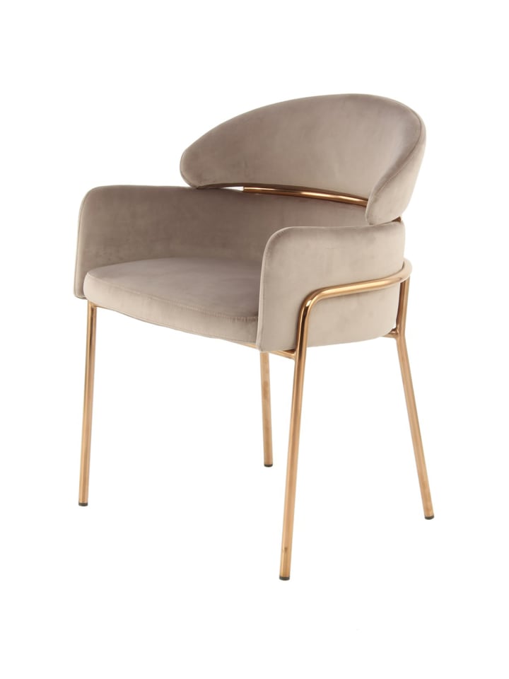 Retro Stuhl Corey in taupe - roségold