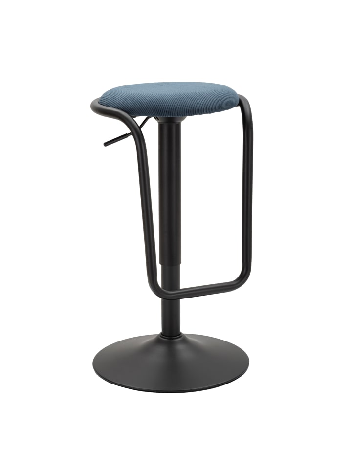 Barhocker aus blauem Stoff, Ø 41 x 61 cm