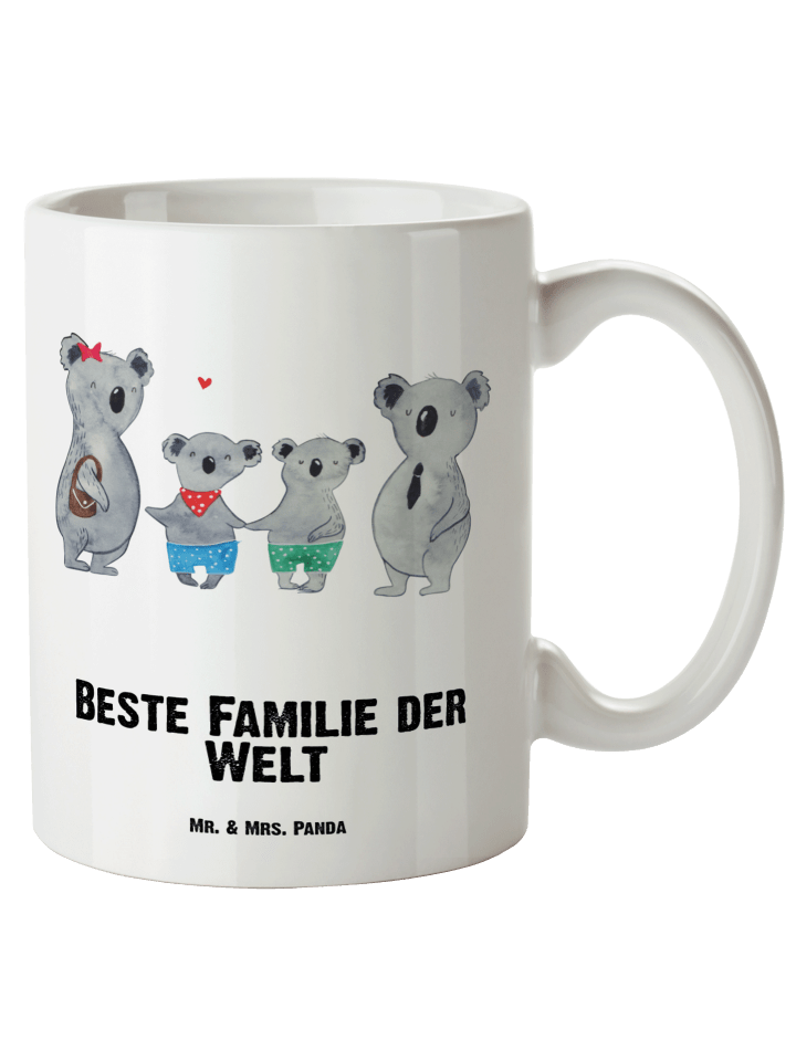 Kaffeetasse Koala Familie zwei mit Spruch in Weiß