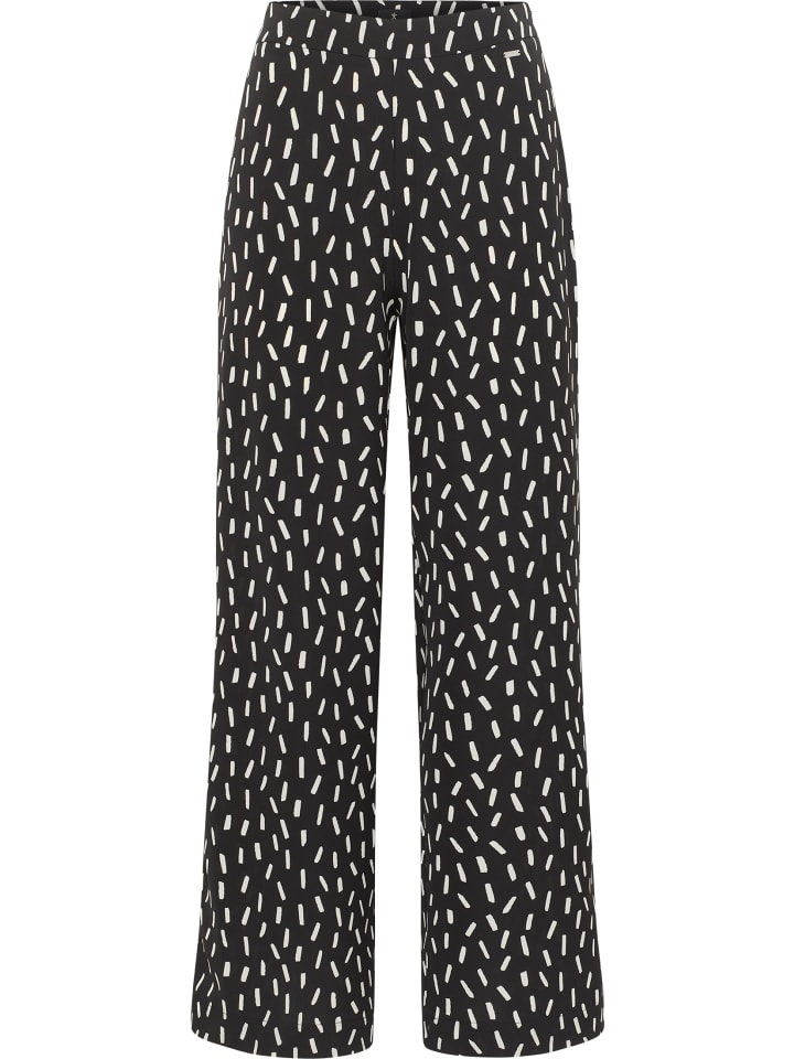 Damen Stoffhose in Schwarz Wollweiss