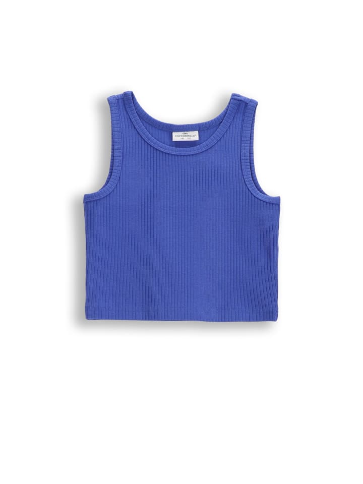 Geripptes Top in blau
