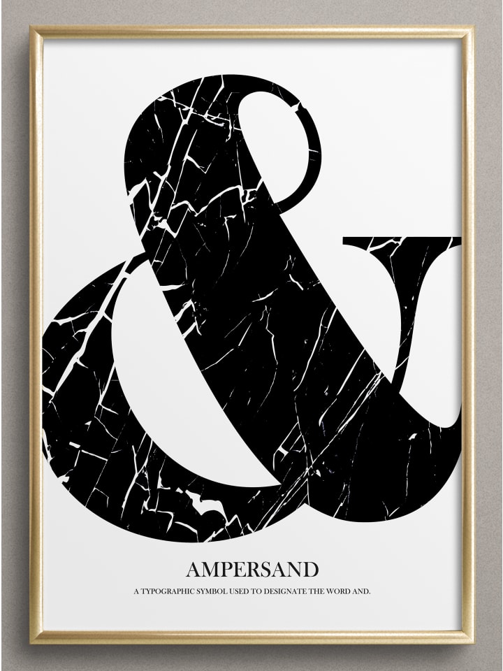 Poster / Kunstdruck "&-Zeichen, Ampersand Marmor" I Ohne Rahmen