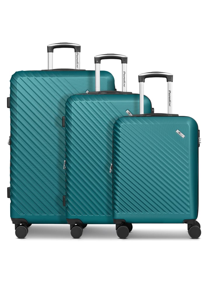 Paradise 2.0 4 Rollen Kofferset 3-teilig mit Dehnfalte smaragd green
