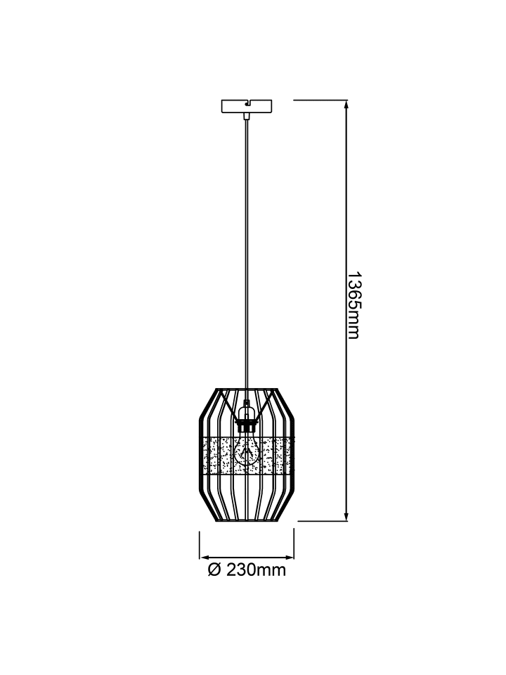 Brilliant Pendelleuchte 23cm Slope ⌀ 23 cm in schwarz/natur günstig kaufen  | limango