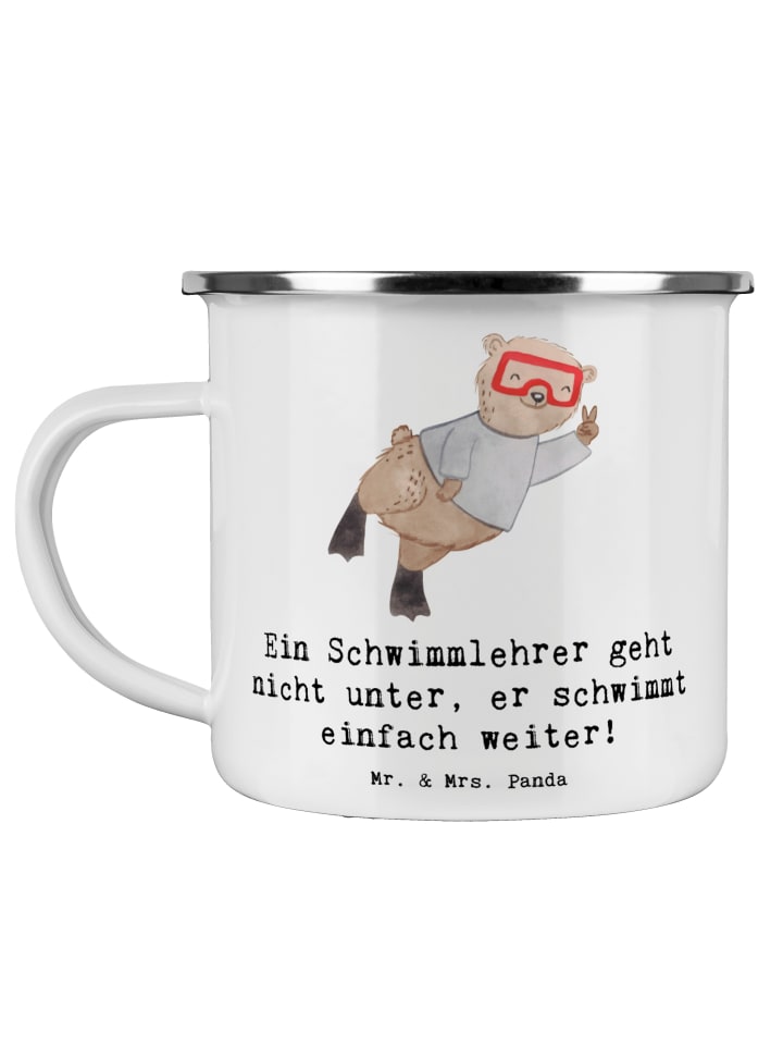 Trinkbecher Schwimmlehrer Motivation mit Spruch in Weiß