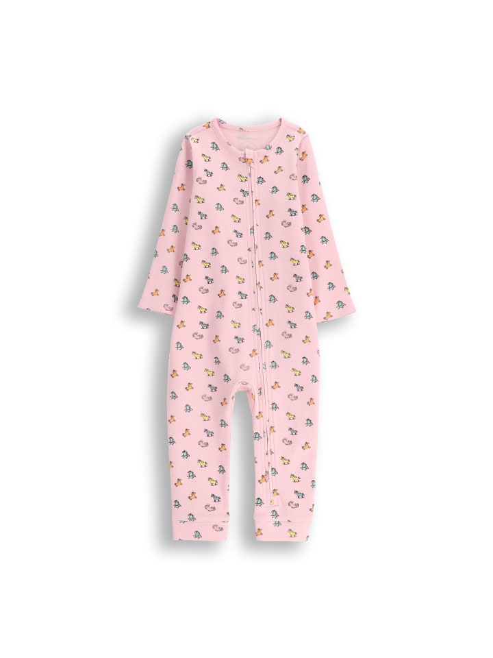 Baumwollstrampler mit langen Ärmeln in rosa