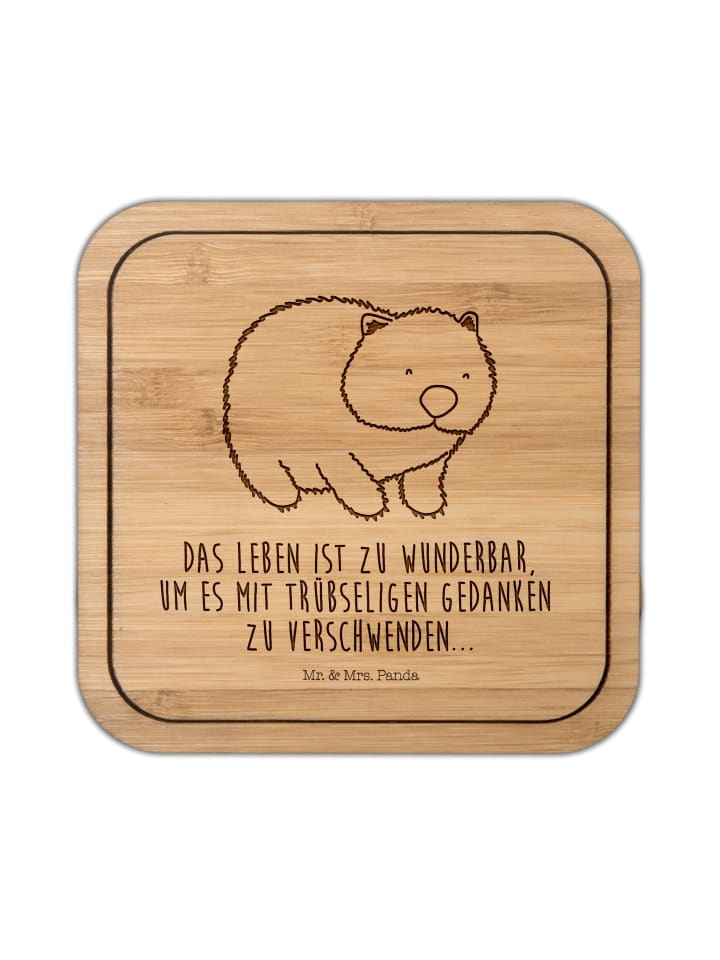 Korkuntersetzer Wombat mit Spruch in Transparent