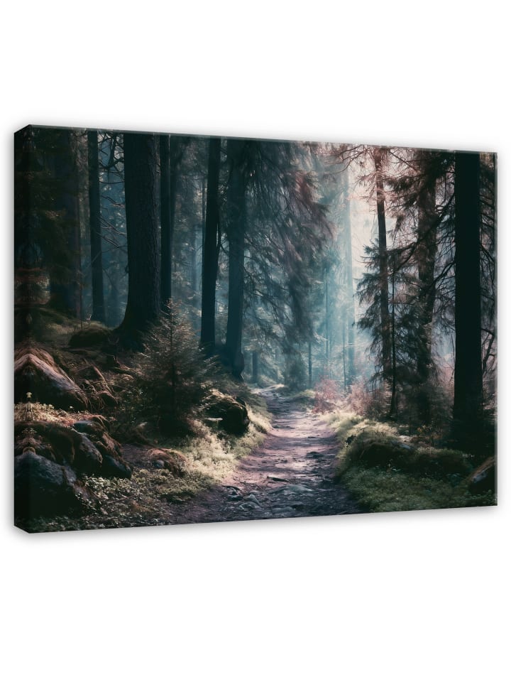 Leinwandbild Wald in Grün