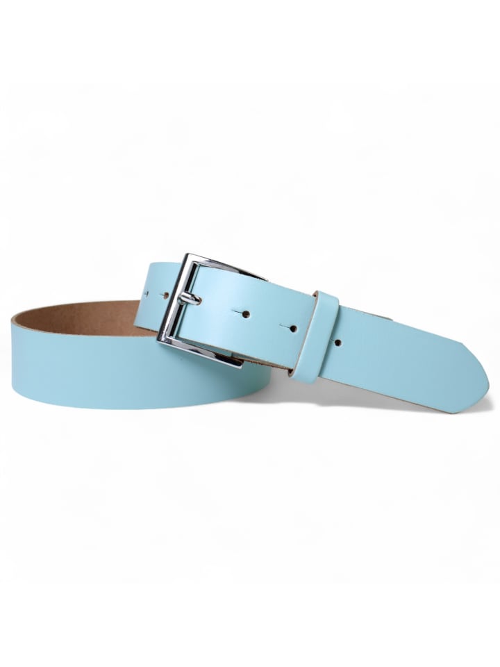 Ledergürtel in Aqua