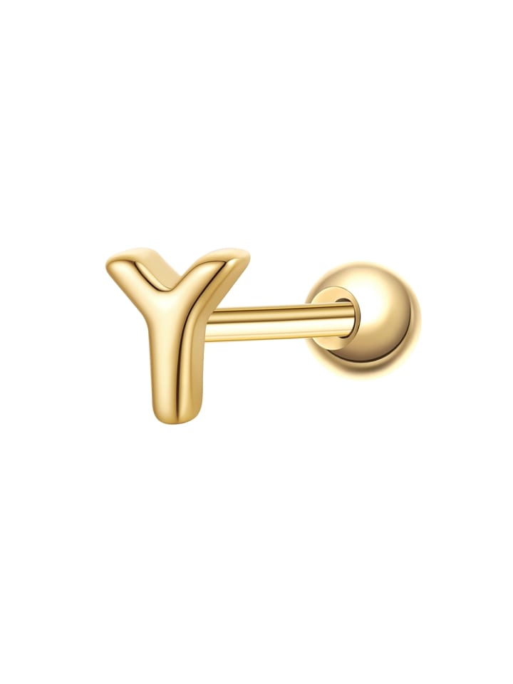 Piercing Buchstabe Y aus Sterling Silber in gelbgold