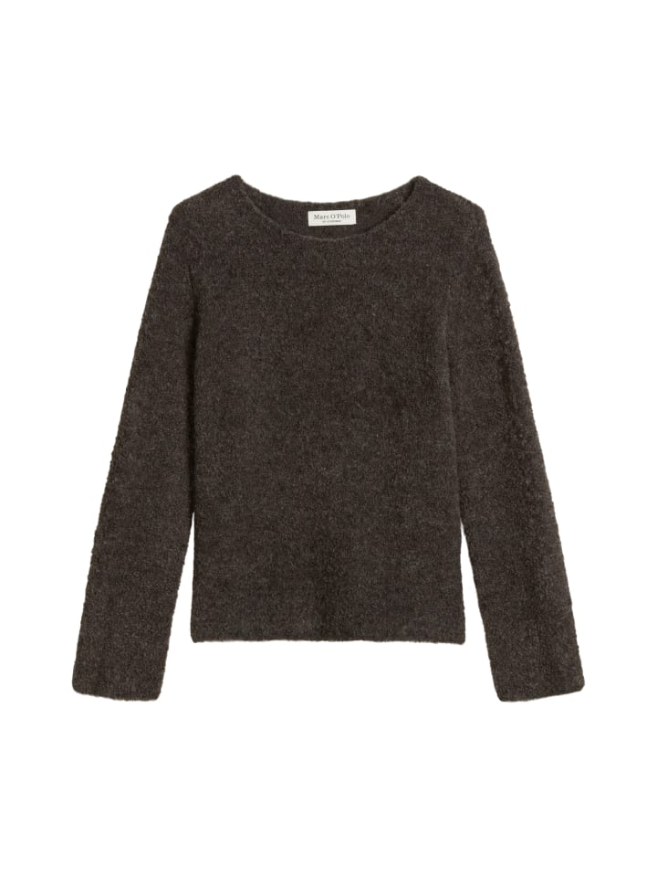 Bouclé-Pullover regular in Stone Brown Melange