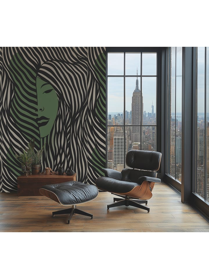 Wandbild Green Muse in Schwarzgrün