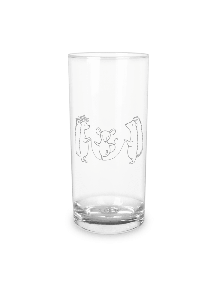 Glas Igel Seilhüpfen ohne Spruch in Transparent