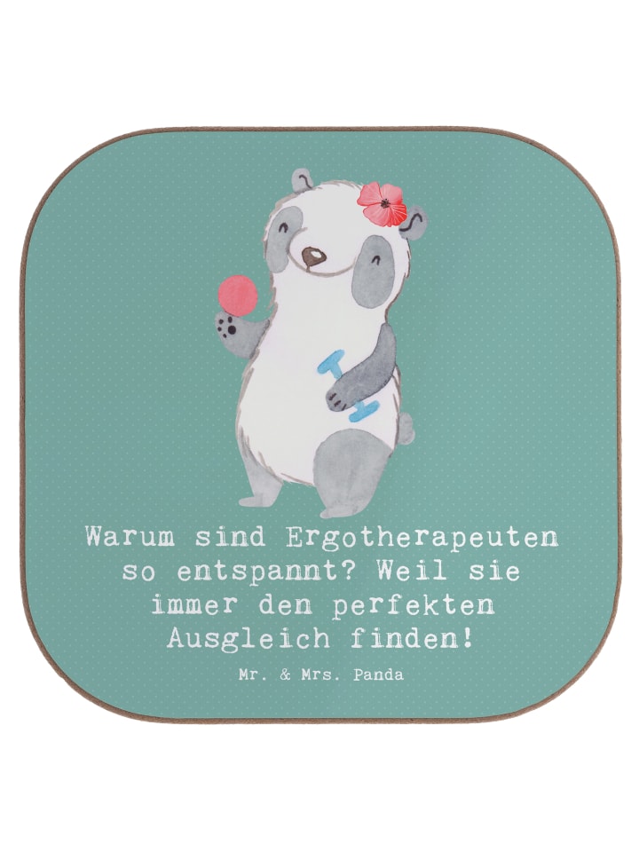Bierdeckel Ergotherapeutin BalanZeichen mit Spruch in Meeresbrise