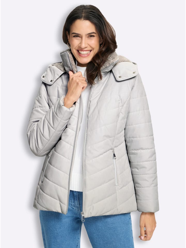 Steppjacke in hellgrau