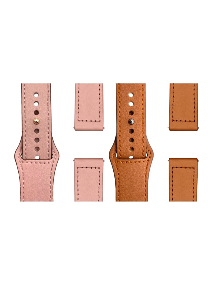 Smartwatch-Armband (2-tlg. Set) Pin in Braun / Rosé