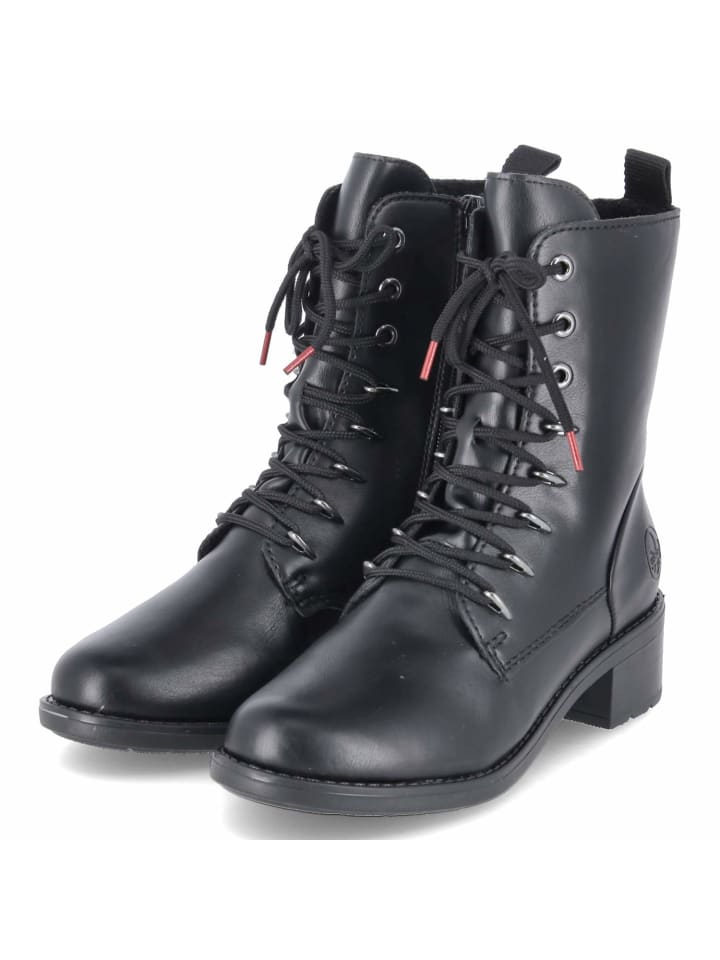 Schnürstiefeletten in schwarz