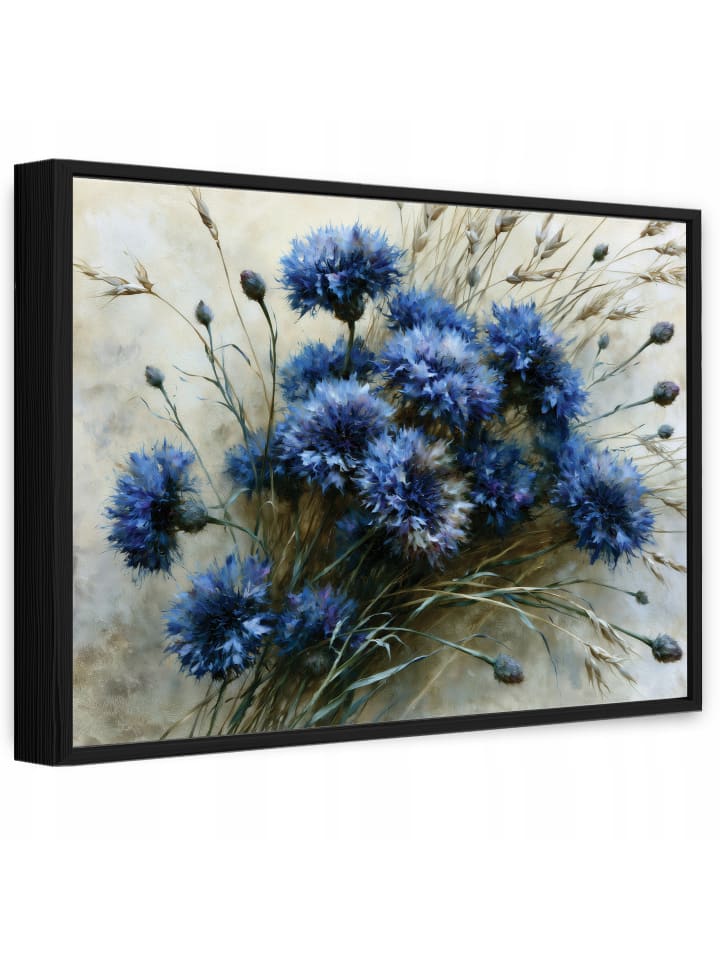 Bilder mit Rahmen Blumen in Blau