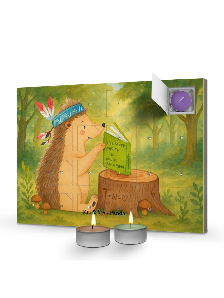 Adventskalender Igel Federschmuck Design ohne S... in Weiß