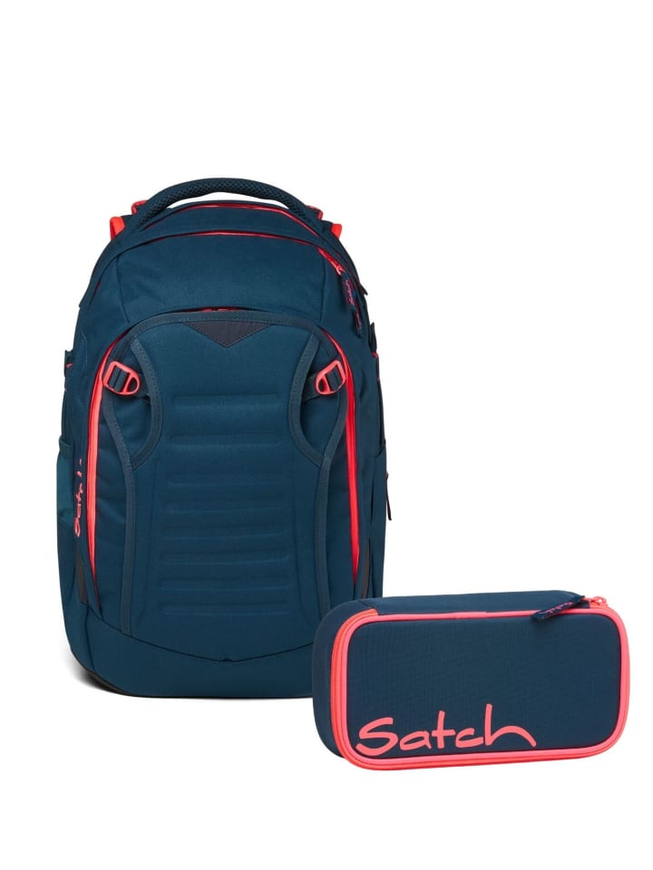 Schulrucksack-Set MATCH Pink Phantom 2-teilig in Blau