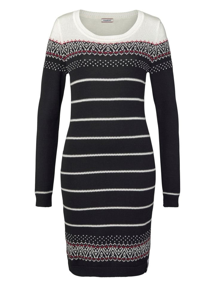 Strickkleid in schwarz gemustert