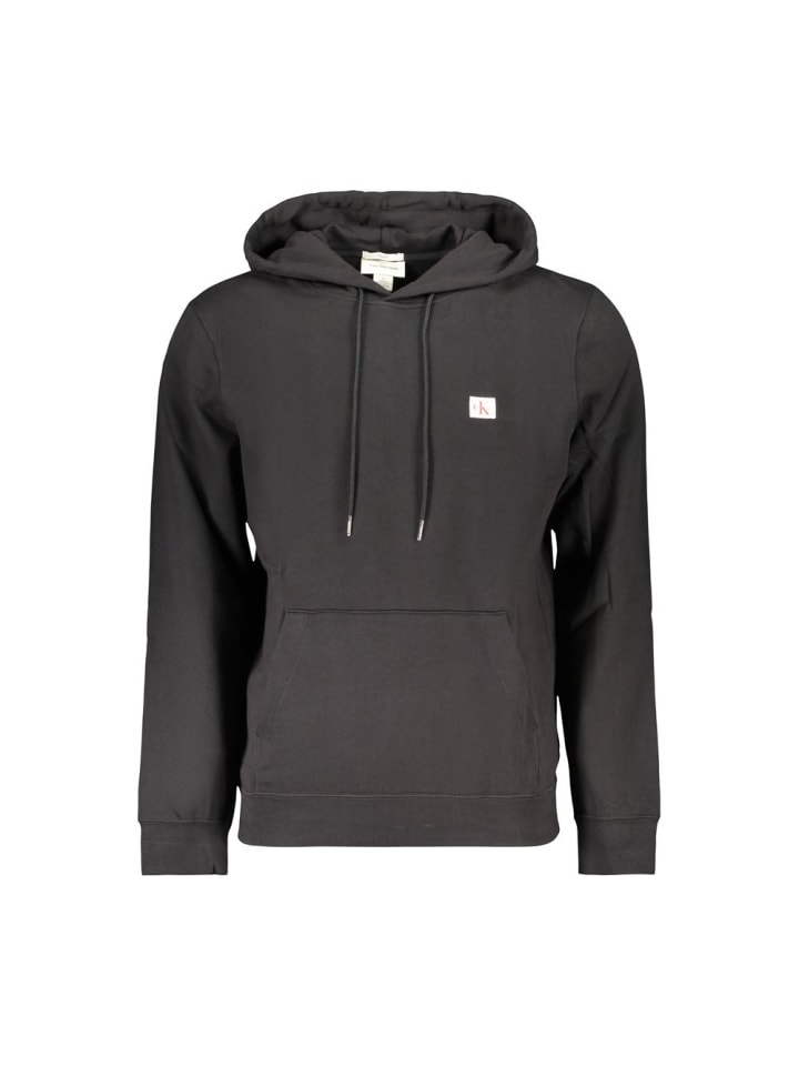 Schwarz Baumwolle Herren Hoodie