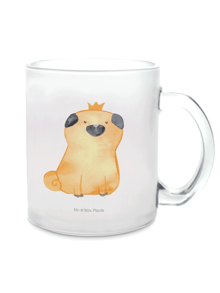Tasse Mops Krone ohne Spruch in Transparent