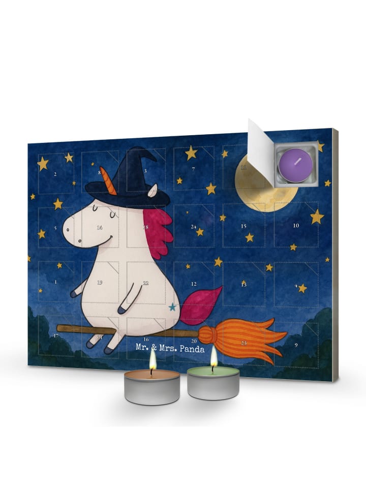Adventskalender Einhorn Hexe Design ohne Spruch in Weiß