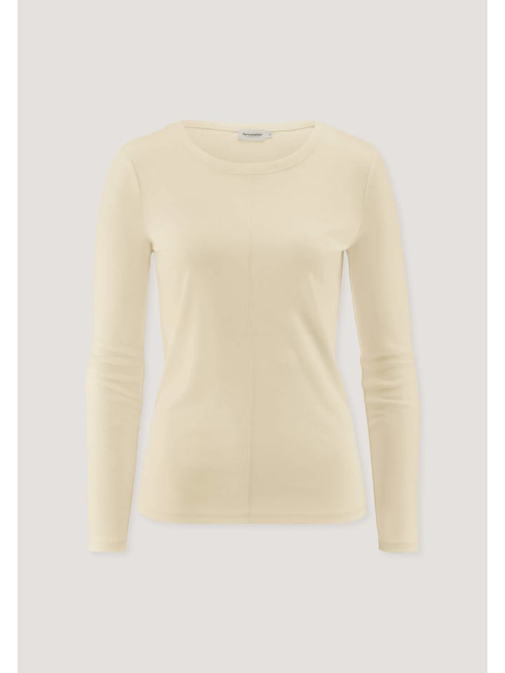 Hessnatur Longsleeve Slim aus Bio-Schurwolle und TENCEL™ Lyocell in vanille