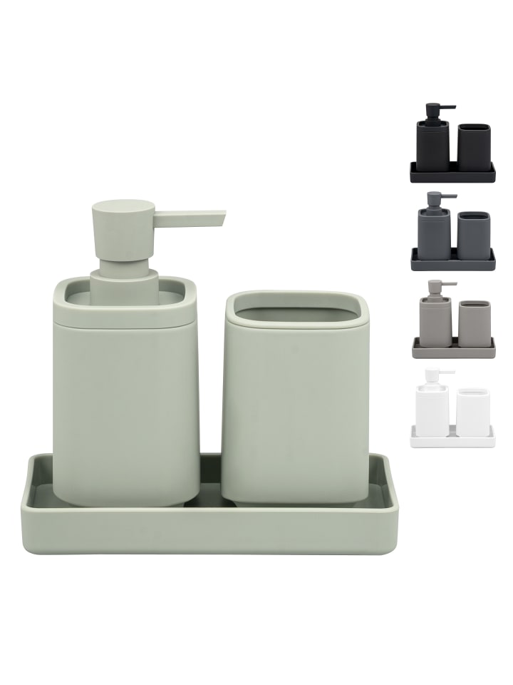 Bad-Accessories Set VALONA 3tlg. ca. 8 x 15,5 cm (Ø/H)