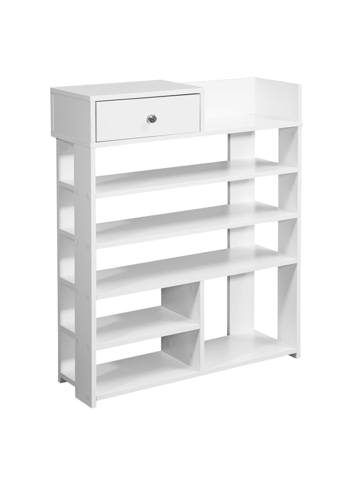 Schuhschrank in Weiß / Spanplatte / 75x24x93