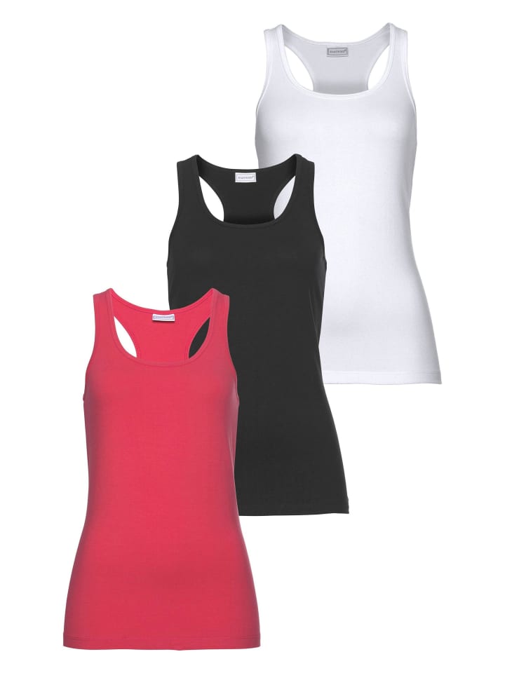 Tanktop in schwarz, koralle, weiß