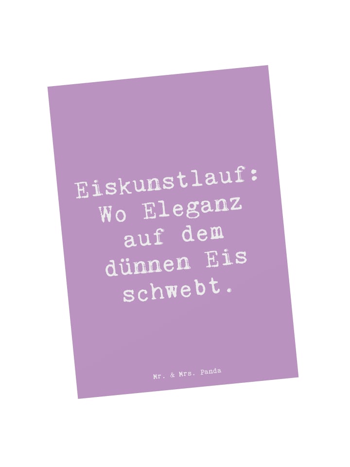 Postkarte Spruch Eiskunstlauf: Wo Eleganz auf d... in Lavendeltraum