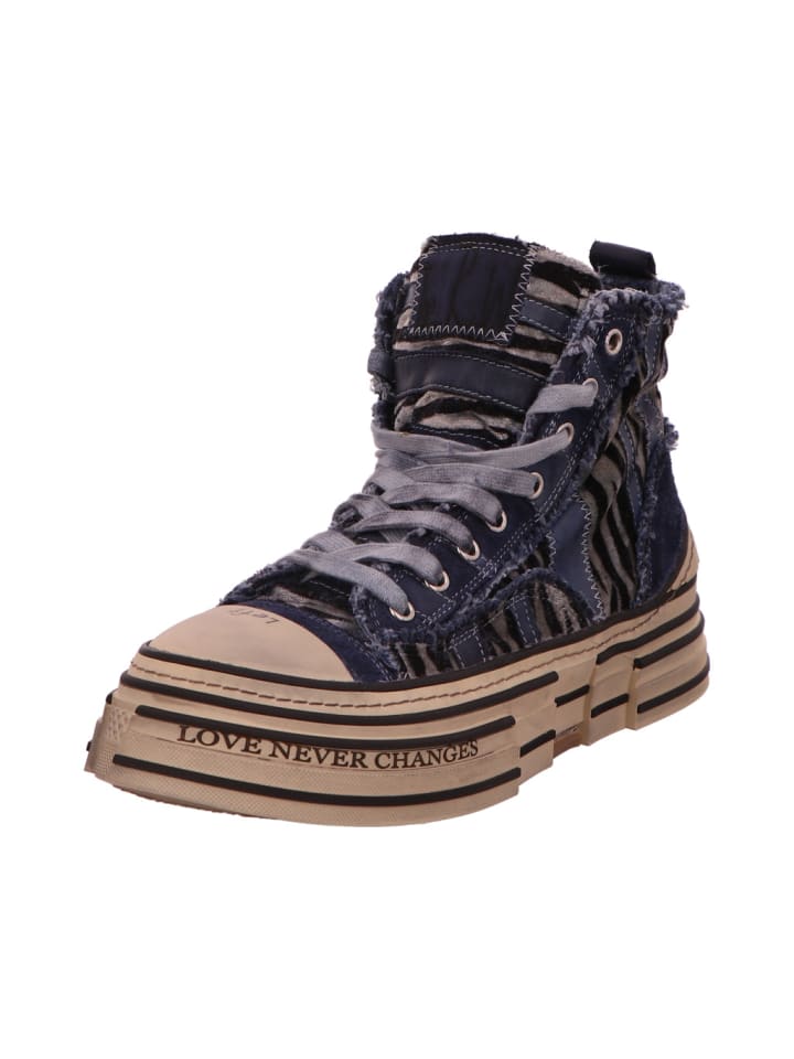 Schnürstiefelette in blau