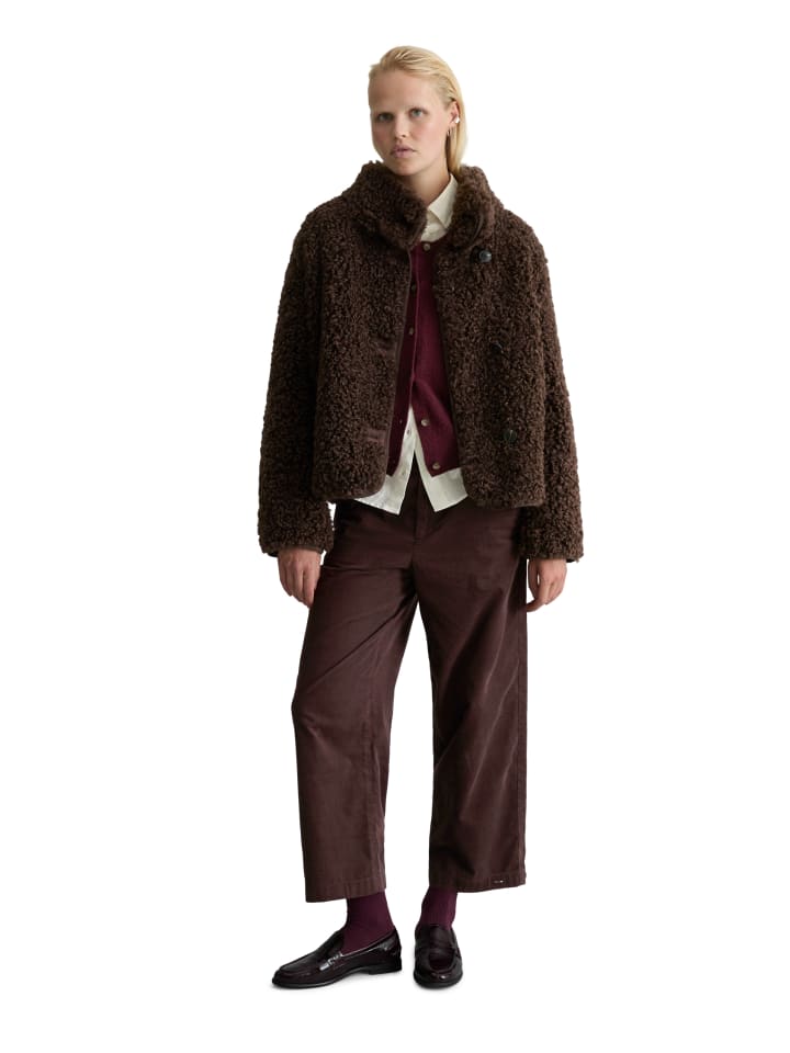 Teddy-Jacke regular in Espresso Brown