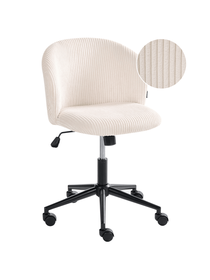 Bürostuhl MILES in Weiß/Schwarz - (W) 55 x (H) 76 x (L) 55 cm
