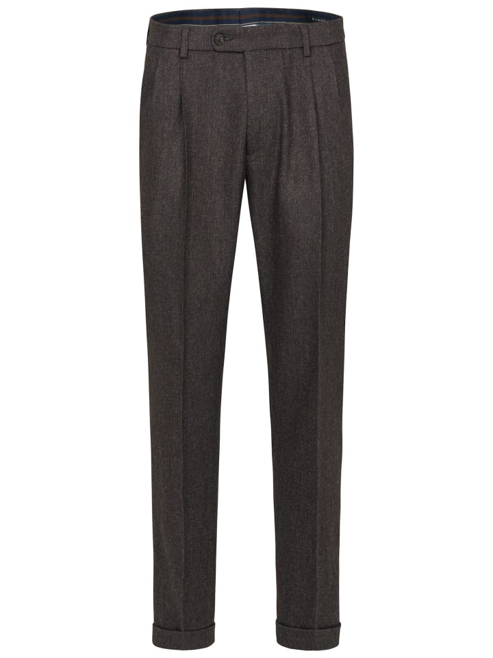 Bundfaltenhose in braun