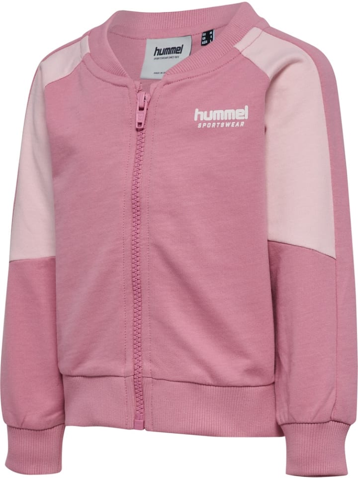 Kinder Trainingsjacke "Hmlmini Loose Block Zip Jacket" in Rosa