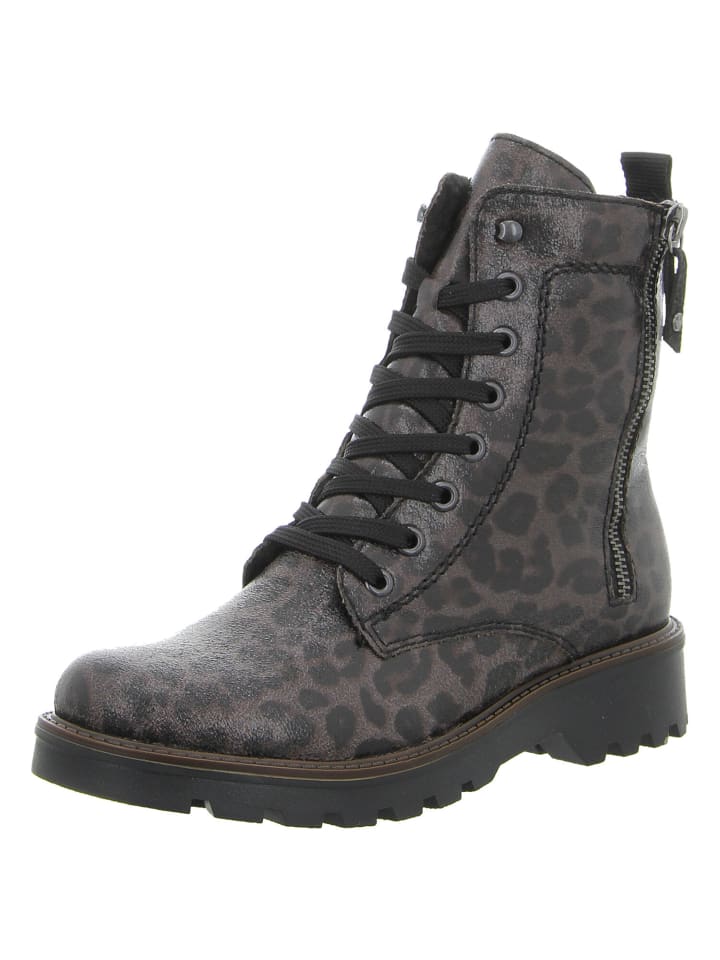 Schnürstiefel in grau/schwarz