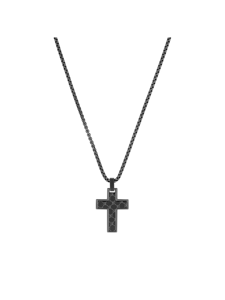 Kette mit Anhänger Edelstahl, IP Gun in Grau