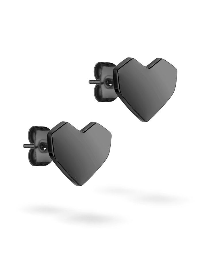 Ohrstecker Urban Heart in schwarz